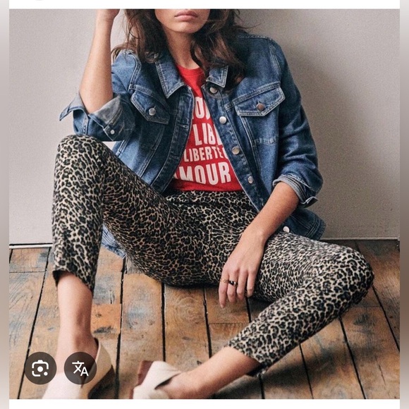 NWT Sézane Clara Trousers Leopard Print Pants in Brown - Picture 6 of 6